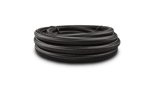 Vibrant 5ft Roll of Black Nylon Braided Flex Hose; AN Size: -8AN, Hose ID 0.44" - 11988